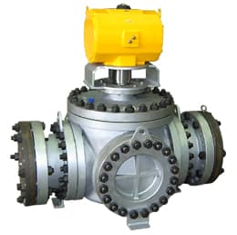 进典JCTM四通固定轴金属密封球塞阀